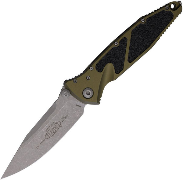 Microtech Socom Elite S\E Linerlock OD Green Aluminum w Black Traction Inlay Apocalyptic Bohler M390MK