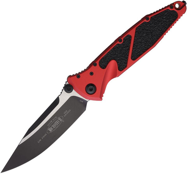 Microtech Socom Elite S\E Linerlock Red Aluminum w Black Traction Inlay Two Tone Bohler M390