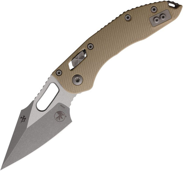 Microtech Stitch S/E Ram Lok Tan Fluted G10 Apocalyptic Wharncliffe Bohler M390MK