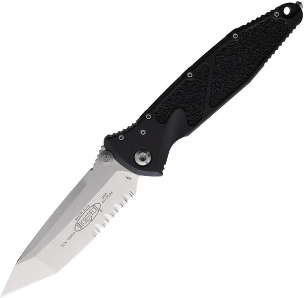 Microtech Socom Elite Linerlock Black Aluminum Stonewash P/Serrated Tanto Bohler M390