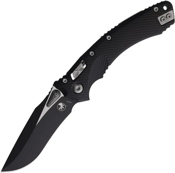 Microtech Amphibian S/E Ram-Lok Black Fluted Aluminum Two Tone Bohler M390MK