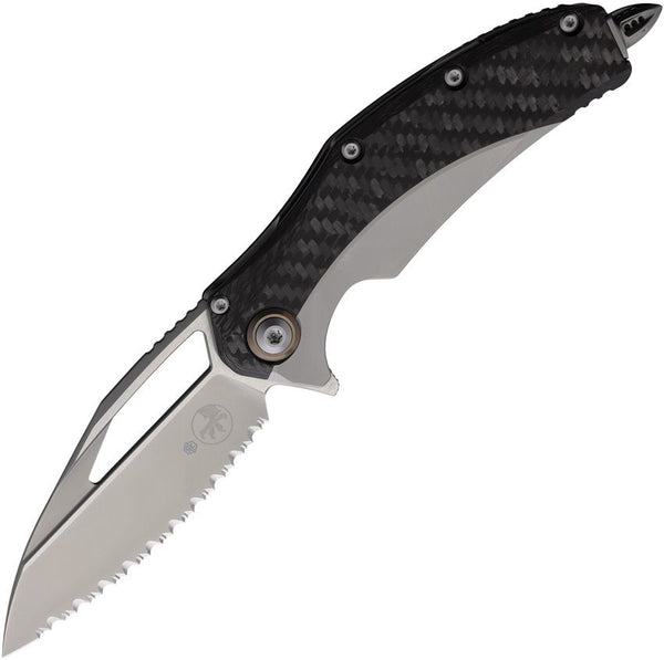 Microtech Matrix Framelock Gray Titanium w Carbon Fiber Inlay Bead Blast F/S Bohler M390