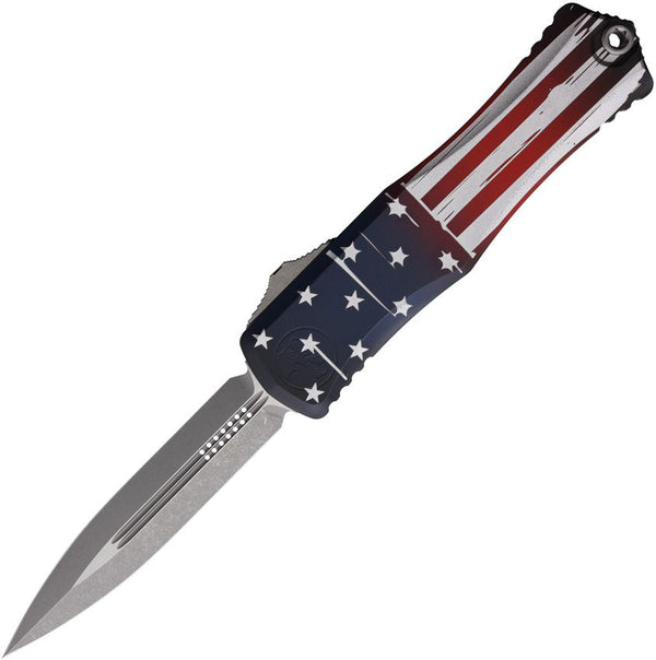 Microtech Auto Hera II OTF American Flag Apocalyptic D/E Bohler M390MK