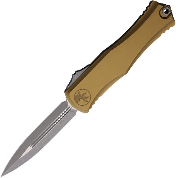 Microtech Auto Hera II OTF Tan Aluminum Apocalyptic D/E Bohler M390MK