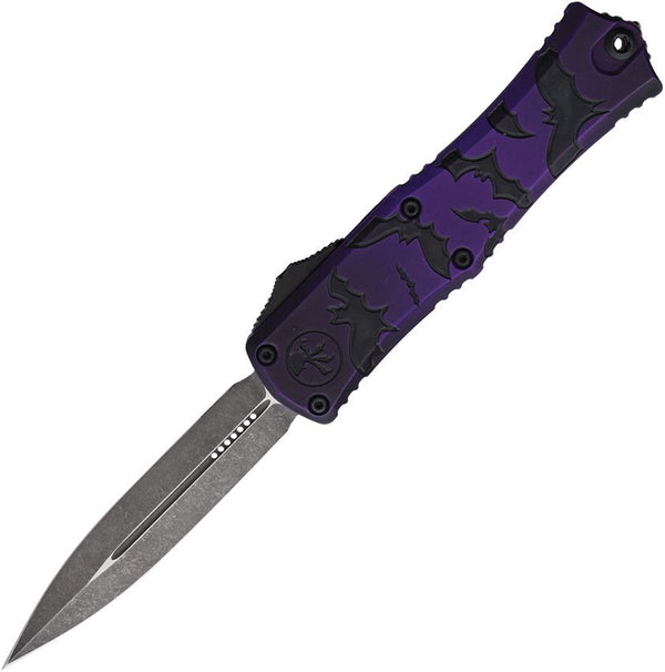 Microtech Auto Hera II Mini OTF Bat Artwork Aluminum Apocalyptic Double Edge Bohler M390MK