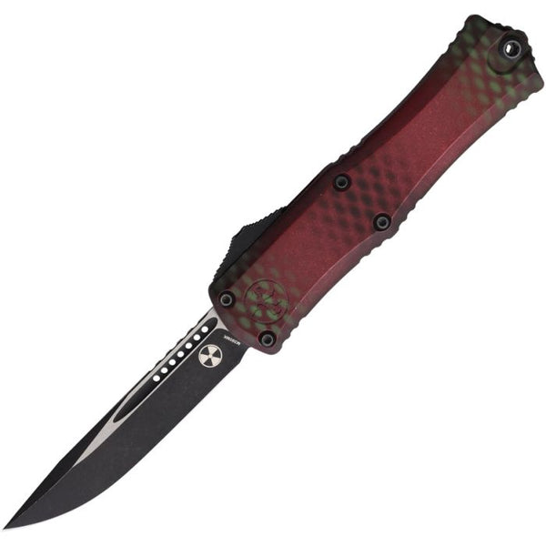 Microtech Auto Hera II Mini S/E OTF Red X-51 Aluminum Two Tone Bohler M390MK