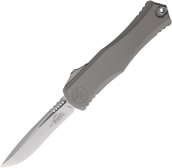 Microtech Auto Hera II OTF SW Aluminum Stonewash Recurve Bohler M390MK