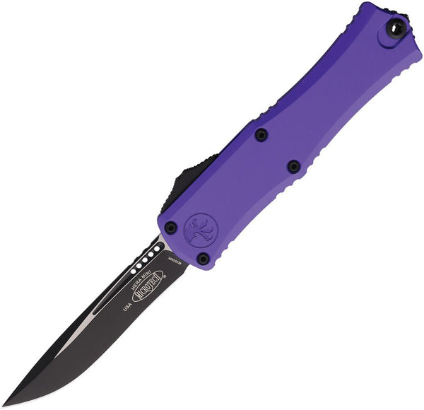 Microtech Auto Hera II Mini OTF Purple Anodized Aluminum Two Tone Recurve Bohler M390MK