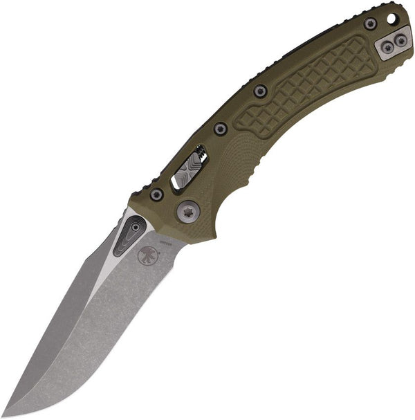 Microtech Amphibian S/E Ram-Lok OD Green Frag Pattern G10 Apocalyptic Bohler M390MK