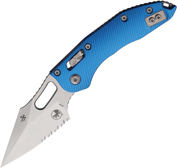 Microtech Stitch S/E Ram Lok Blue Fluted Aluminum Stonewash Bohler M390MK