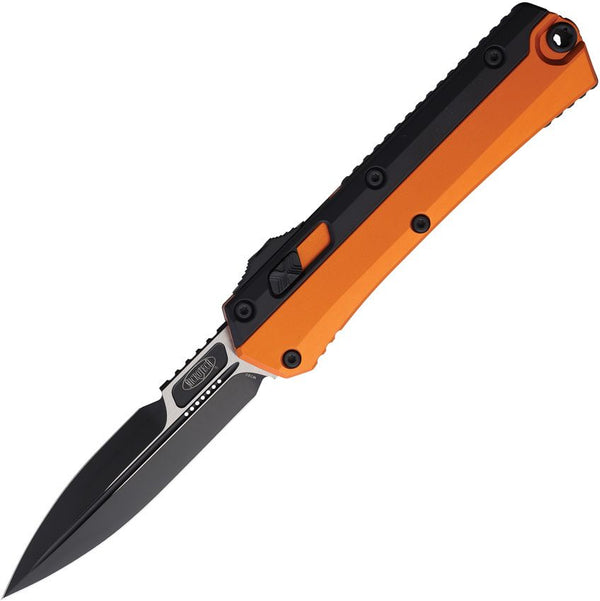 Microtech Auto Glykon OTF Black & Orange Aluminum Two Tone Bayonet Bohler M390