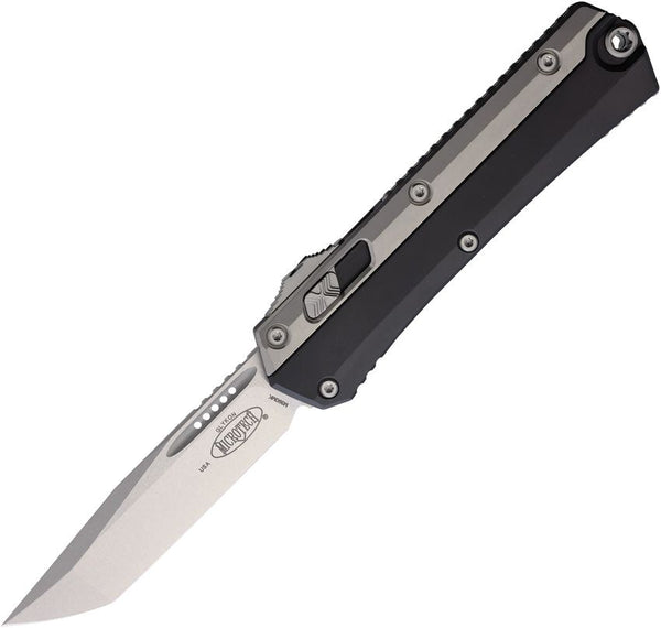 Microtech Auto Glykon T/E OTF Black & SW Aluminum Stonewash Tanto Bohler M390MK