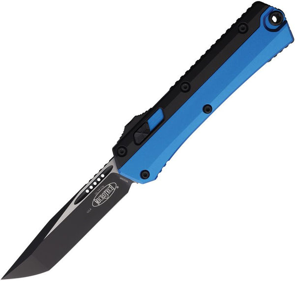 Microtech Auto Glykon T/E OTF Blue & Black Aluminum Two Tone Tanto Bohler M390MK
