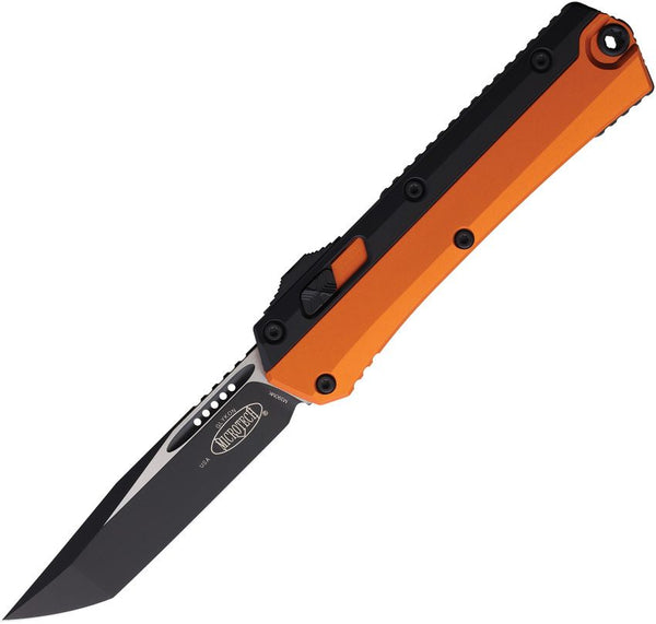 Microtech Auto Glykon OTF Black & Orange Aluminum Two Tone Tanto Bohler M390MK