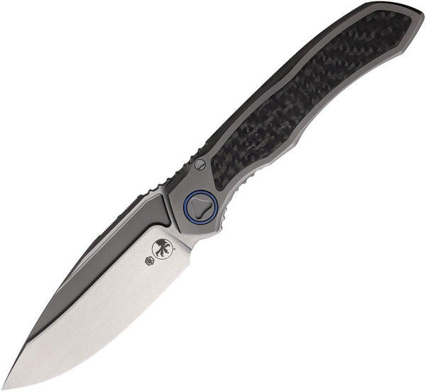 Microtech Anax Framelock Titanium w Carbon Fiber Insert Two Tone Plain Bohler M390