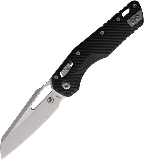 Microtech MSI Ram-Lok Black Fluted Aluminum Stonewash Sheepsfoot M390MK