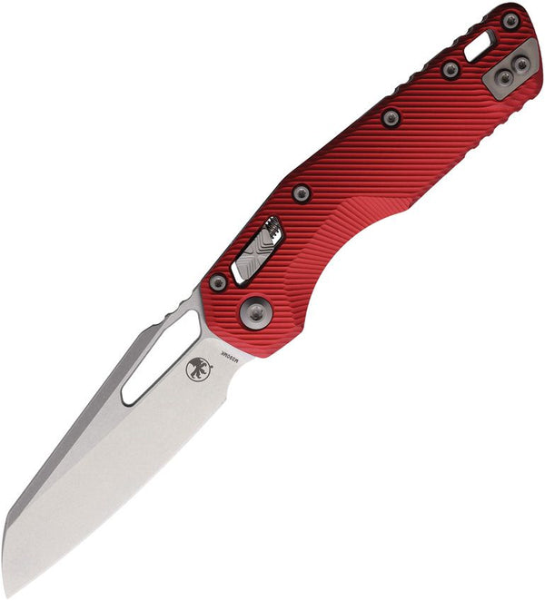 Microtech MSI Ram-Lok Red Fluted Aluminum Stonewash Sheepsfoot Bohler M390MK