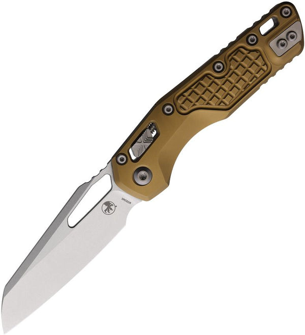 Microtech MSI Ram-Lok Tri Grip Tan Frag Pattern Aluminum Stonewash Sheepsfoot Bohler M390MK