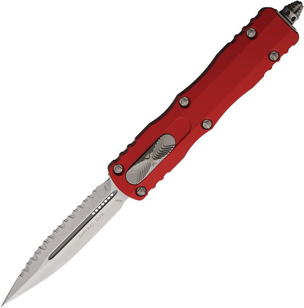 Microtech Auto Dirac D/E OTF Red Aluminum F/S Stonewash M390