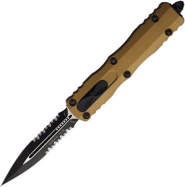 Microtech Auto Dirac D/E OTF Tan Aluminum Two Tone P/S Bohler M390