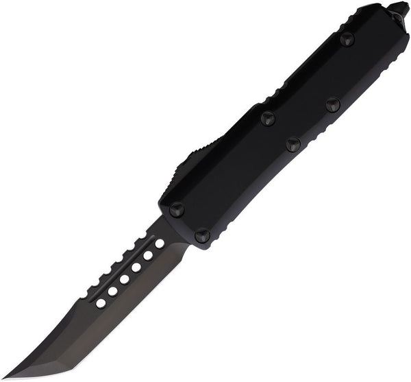 Microtech Auto UTX-85 Warhound OTF Black Aluminum Tanto DLC Coated Bohler M390