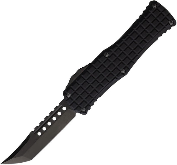 Microtech Auto Hera HH OTF Black Frag Pattern Aluminum DLC Coated Tanto Bohler M390