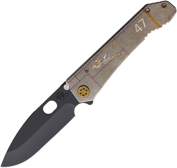 Medford 187 DP Framelock Flying Tiger Titanium Black DLC Coated D2