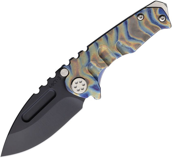 Medford Micro Praetorian Framelock Flame Anodized Titanium Black DLC Coated CPM-3V