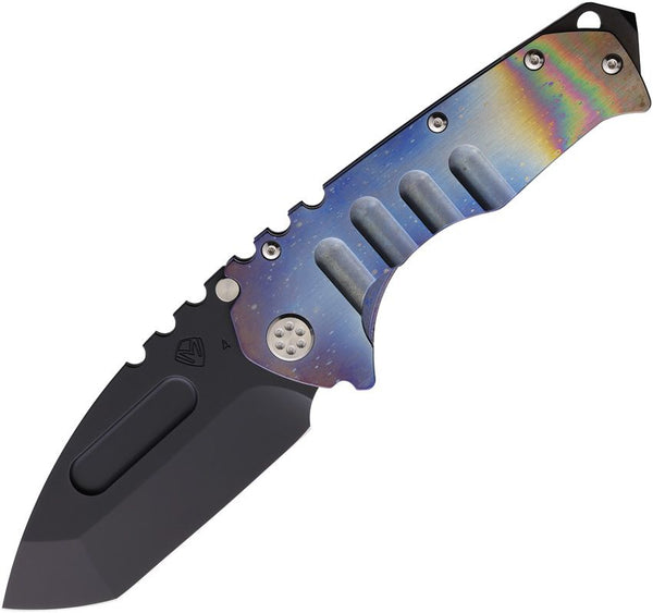 Medford Praetorian T Framelock Flame Anodized Titanium Black DLC Coated Tanto S45VN