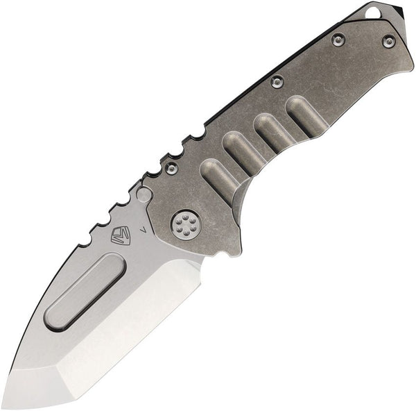 Medford Praetorian T Framelock Tumbled Titanium Tanto CPM-20CV