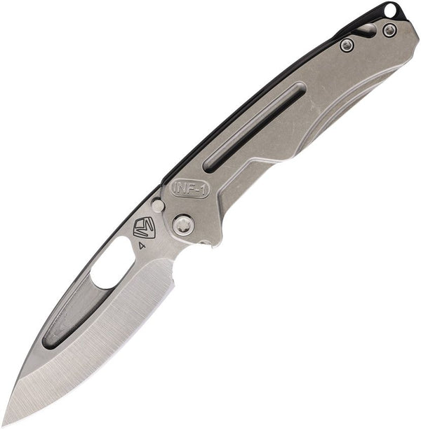 Medford Infraction Framelock Tumbled Titanium Drop Point S45VN