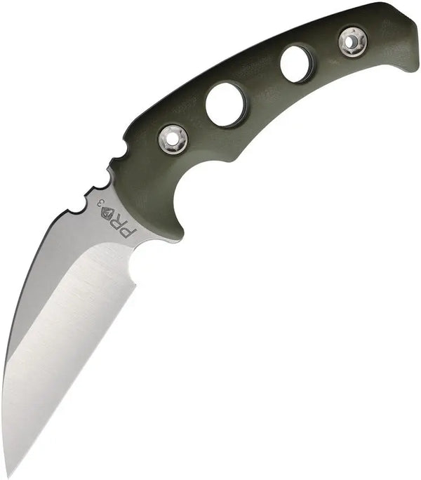 Medford Fighting Utility Knife 2 OD Green G10 Tumbled CPM-3V