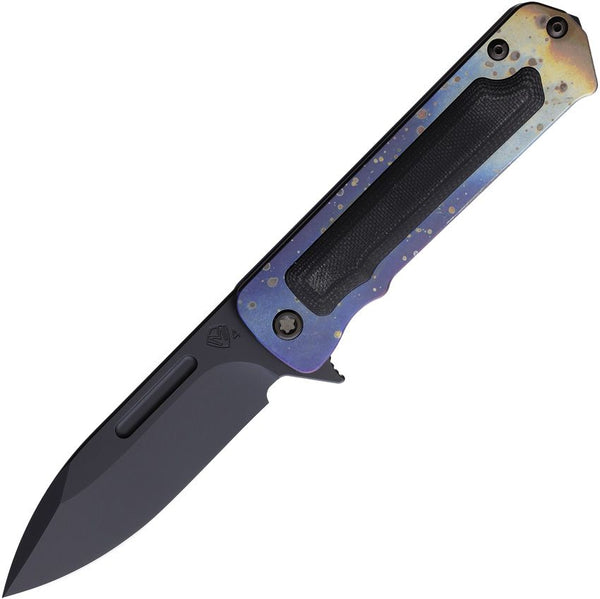 Medford TFF-4 Framelock Solar Flame Titanium w Black G10 Inlay DLC coated S45VN