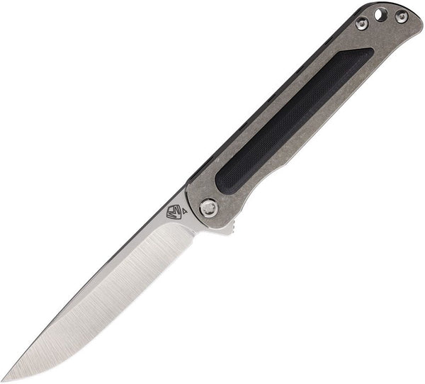 Medford The T-Bone Framelock Tumbled Titanium w Black G10 Onlay S45VN