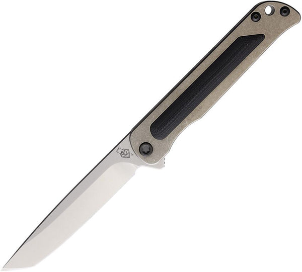 Medford T-Bone Tumbled Titanium w Black G10 Inlay Tumbled Tanto S45VN