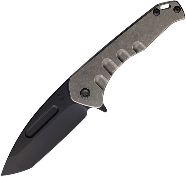 Medford Praetorian Slim Framelock Tumbled Titanium Black DLC Coated Tanto S45VN