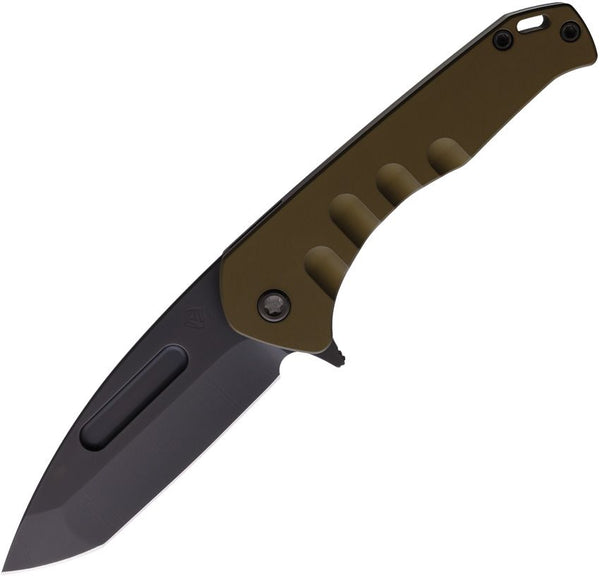 Medford Swift FL Flipper Framelock Gold PVD Coated Titanium w Black Back DLC Coated Tanto S45VN