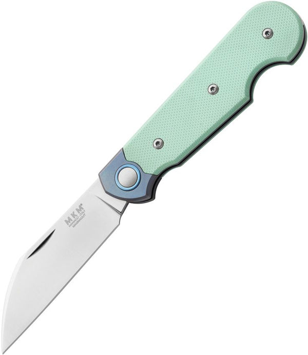 MKM-Maniago Knife Makers Jaques Folder Tiffany Blue G10 Satin Wharncliffe MagnaCut