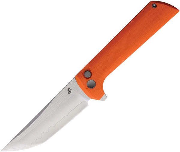 North Mountain Blade Chop 2 Button Lock Sky Orange G10 Tanto SLD-Magic SAN MAI