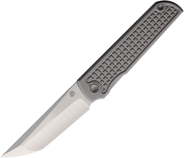 North Mountain Blade Lee Kick Stop Framelock Gray Frag Pattern Titanium Tanto ZDP-189