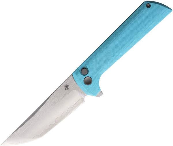 North Mountain Blade Chop 2 Button Lock Sky Blue G10 Tanto SLD-Magic SAN MAI