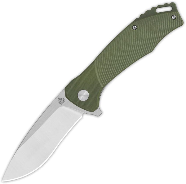 QSP Knife Raven Linerlock Green G10 Satin D2