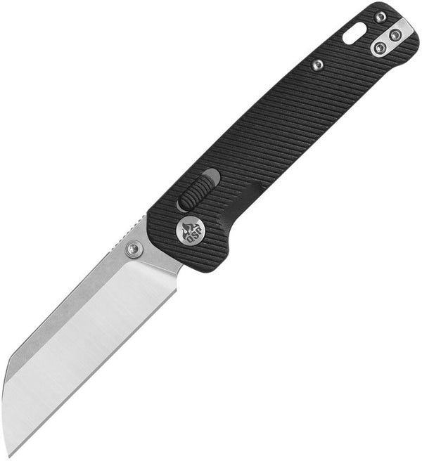 QSP Knife Penguin Glyde Lock Black FRN Stonewash & Satin Sheepsfoot 14C28N Sandvik