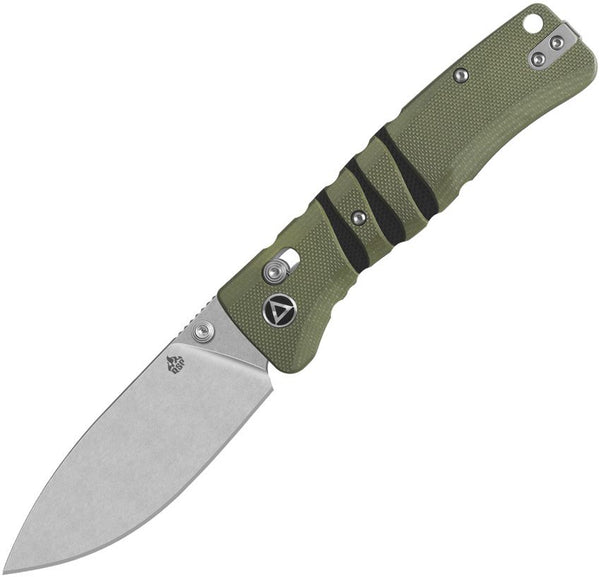 QSP Knife Ripley Glyde Lock Green G10 Stonewash 14C28N Sandvik