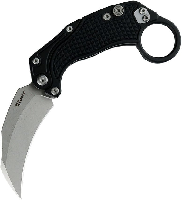 Reate Knives EXO-K Button Lock Black Oxide Aluminum Stonewash Bohler N690