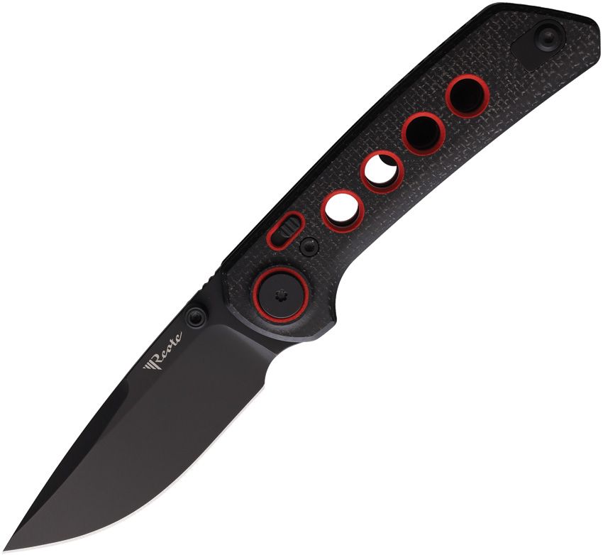 Reate Knives PL-XT Black/Red Micarta PVD Coated Nitro V