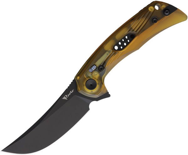 Reate Knives PL-7 Pivot Lock Ultem Black PVD Coated Curved Nitro V