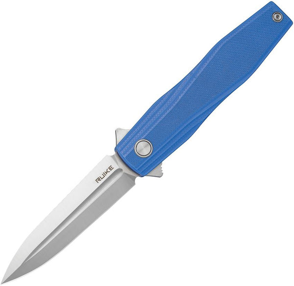 RUIKE P188 Linerlock Blue G10 Brushed False Edge Dagger D2