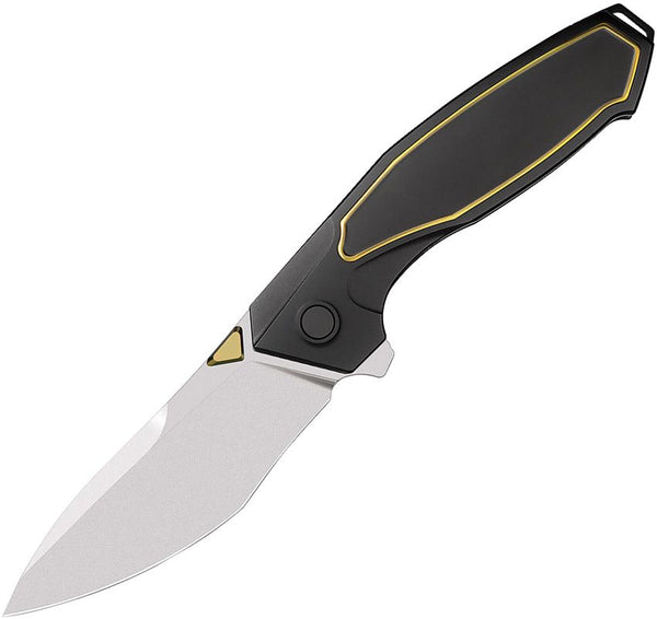 REMETTE Kingfisher Framelock Black & Gold Titanium Satin Bohler M390