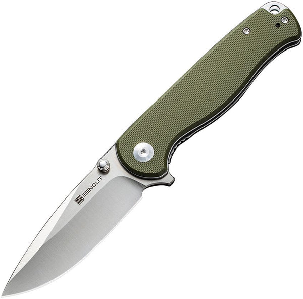 Sencut Errant Linerlock OD Green Micarta Satin Drop Point 9Cr18MoV